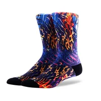 

MEIKAN Accept Pattern Custom Jungle Style Fashion Terry Crew 360 Sublimation Digital Leopard Print Socks for Gentleman