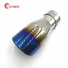 Universal Stainless Steel Blue Paint Car Rear Round Exhaust Pipe