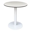 Latest design cheap coffee shop banquet dining table with HPL table top White iron paint base