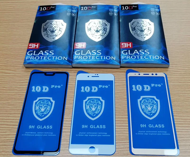 

0.3mm high quality screen saver shield 10D tempered glass screen film protector for iphone/Huawei/Samsung/Xiaomi