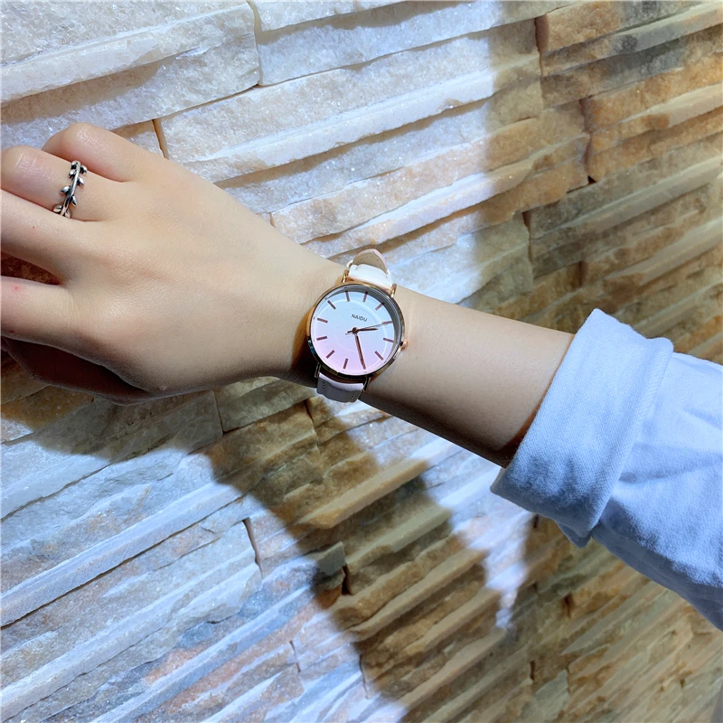 

Shenzhen factory cheap ladies fancy watches 13 colors custom logo promotional item Gradient watches