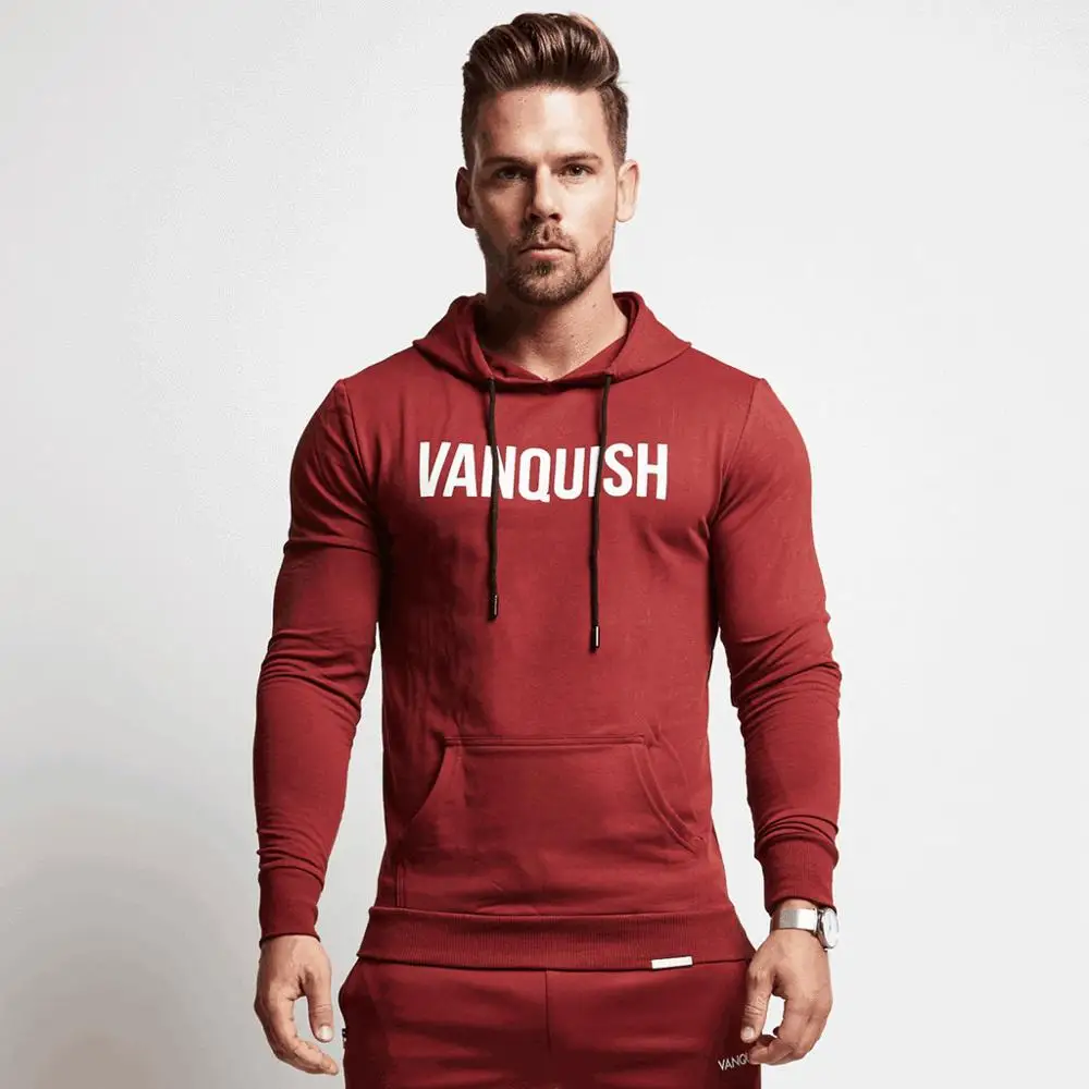 New autumn sports hooded sweater cotton running men's fitness hoodie