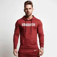 

New autumn sports hooded sweater cotton running men's fitness hoodie