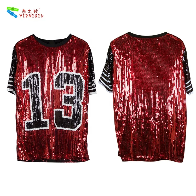 
YIZHIQIU womens custom reversible sequin t shirts sequin jersey dress 13 