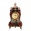 Antique table clock with brass color mute sweeping music full hour clock