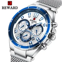 

Reward luxury stainless steel chain chrono wristwatches men watch