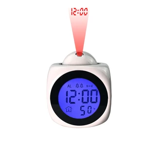 Image of Alarm Clocks Led Light Color Screen Calendar Digital Wall Projector Clock led light digital wall clock