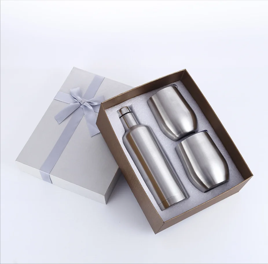 

Gift Sets 550ml Luxury Stainless Steel Vacuum Insulated Red Wine Set Tumbler Set with Gift Box for wine/champgne
