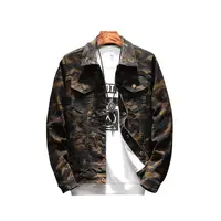 

9102 Plus Size Jean Jacket,Longline Denim Jacket,Camouflage Denim Jacket