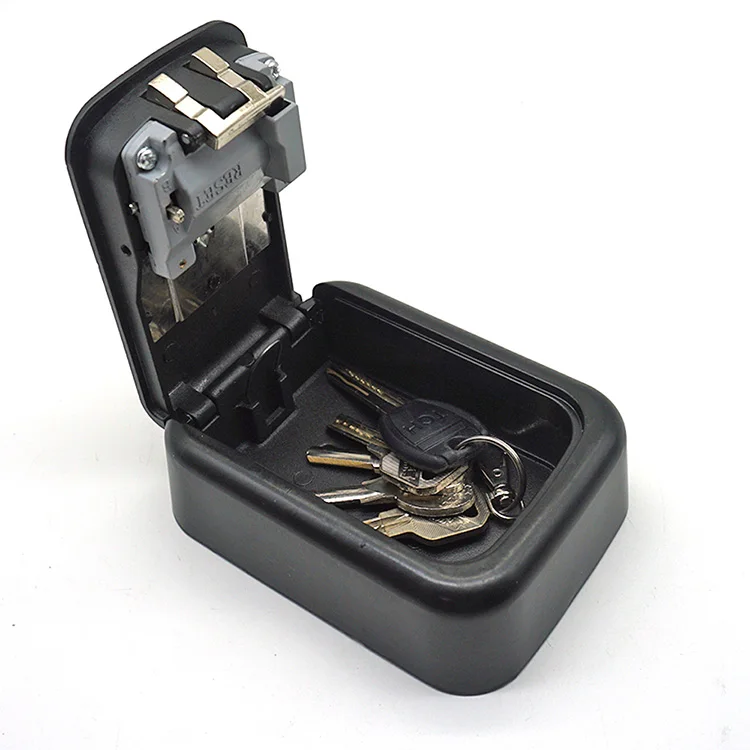 

Top Quality Custom logo Printed Wall Mount Aluminum Alloy 4 digit storage key lock box