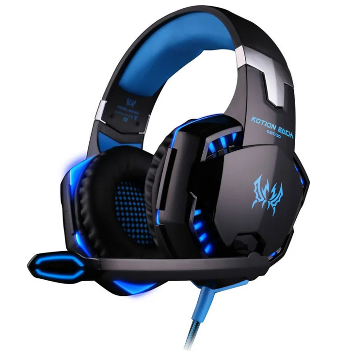 

Gaming Headsets Big Headphones with Light Mic Stereo Earphones Deep Bass for PC Computer Gamer Laptop PS4 New X-BOX