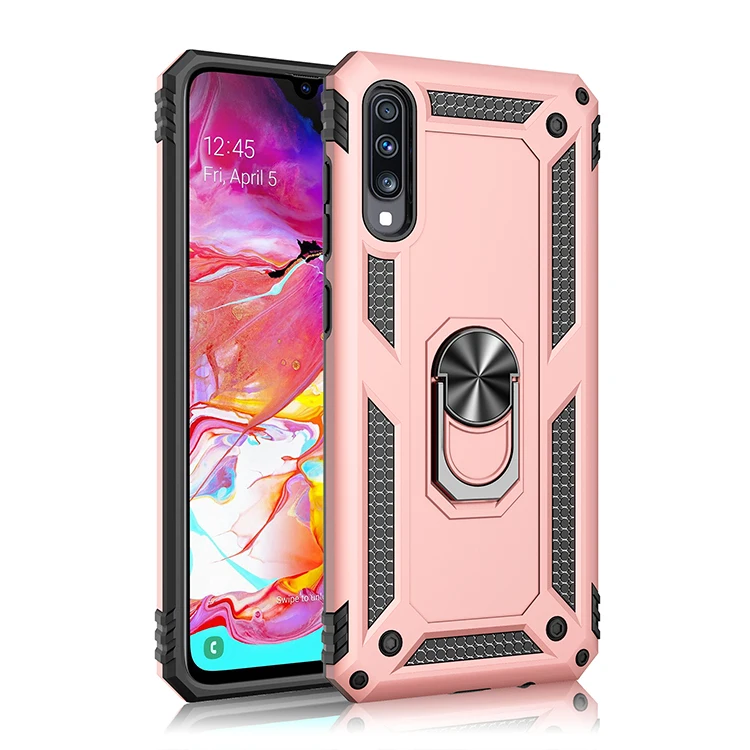 

Best Selling in USA 2 in 1 TPU PC Magnetic Mobile Phone Case For Samsung A70 For iPhone X XS Case Ring Holder, Red/rose golden/golden/silver/ blue/black