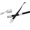 Business Gift OEM ID Hanging Cord usb data 3 in 1 lanyard cable data for 8pin type c micro