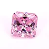 Synthetic Gems Light Pink Square shape three Flower cut 5*5mm- 8*8mm cz stone For Jewelry