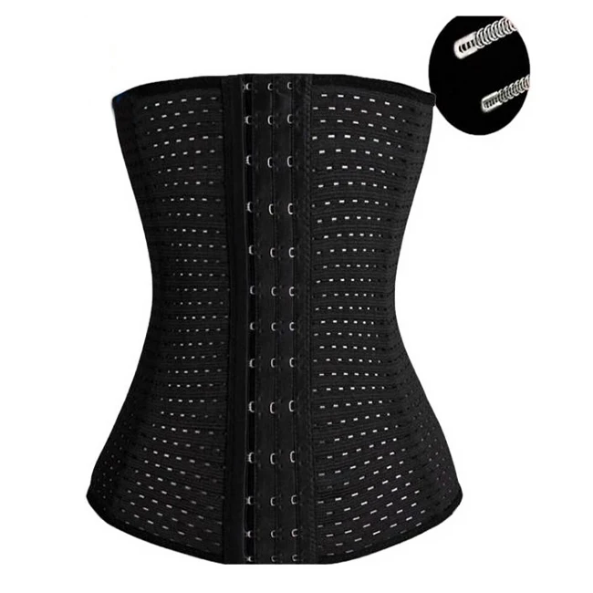 

Elastic postpartum belt body shaping breathable corset belt three rows of 13-button hollow abdomen plus size shapers, Black, light beige