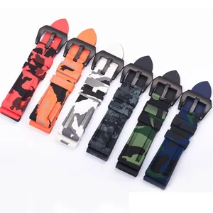 22mm 24mm 26mm Sport Silicone camouflage Watch Band Rubber military Watch Strap For Apple iWatch