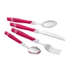 Factory wholesale plastic stainless steel tableware set 24pcs wirh PVC box