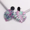 Luxury Hot Sell Acetate Statement Leaf Summer Gift Colors Customized Acrylic Earrings For Women