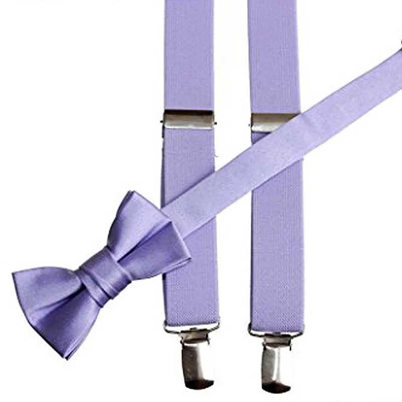 wholesale lavender bow tie and suspender for kids