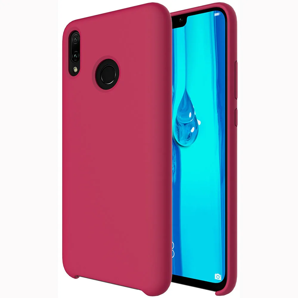 

2018Liquid Silicone Soft Case Microfiber Cushion Phone Case Back Cover for Huawei Y9 2019