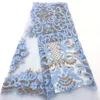 High quality Floral super embroidered African french sequin lace net tulle sequin fabric