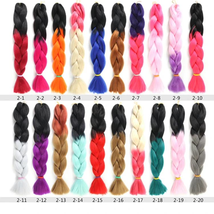 Braiding Hair Synthetic Jumbo Braiding Hair Pure Color 24inch 100g/pc Synthetic Hair extensions