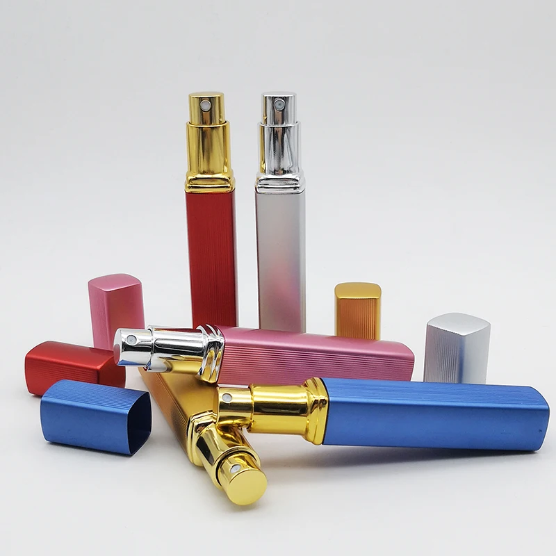 
Wholesale Empty Design Your Own Refillable Aluminum Mist Spray 12ml Square Perfume Bottle 