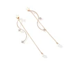 New women's long wavy pendant dangles off shiny earrings zirconium base minimalist niche hot-selling minimalist earrings