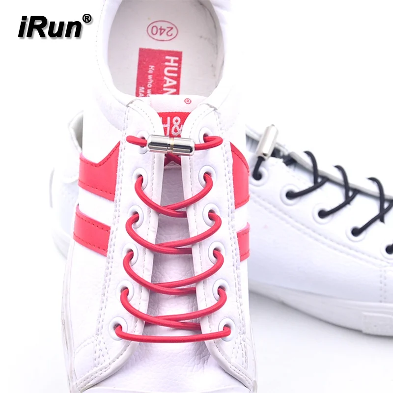 

[4] iRun Top Quality Metal Screw 3mm Round Elastic Shoelaces Marathon Lock Laces With Capsule Locks