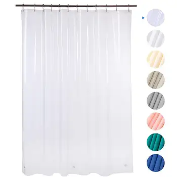 Clear Eva Shower Curtain With Heavy Duty Clear Stones And
