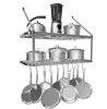 Wall Mounted Pan Hanging Racks 2 Tire Shelf Pot Rack