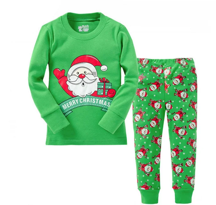 

Autumn Christmas Pajama Sets Kid Baby Boy Girl Long Sleeve Santa Tops+Pants Outfit Christmas Clothes Set 2-7 Years Kids