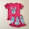 2019 Bulk wholesale Llama applique baby girl llama printed ruffle outfits children clothes for summer wear
