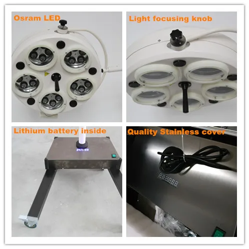 
Chinese Medical Equipment Minor Surgery Lamp Medical Shadowless lamap LED OT Light With Charger and Lithium Battery 