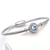Wholesale Stainless Steel Blue Gemstone Round Snake Bone Bracelet