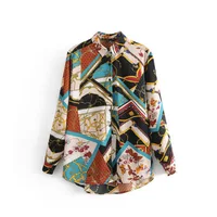 

New Design Women Shirt Custom Print Long Sleeve Tops And Blouse For Women