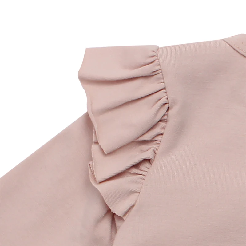 
Spring and Autumn kid clothing long sleeve t shirt for girls 100% cotton with lace collar Baby girl clothes 
