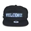 Ready to Ship USB Charging Sound Active Led Hair Cap Led Programmable Scrolling Message Cap
