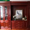 Modern Design Classical Display Oak Wood Glass Door Wine Cabinet Cupbord Living Room Furniture