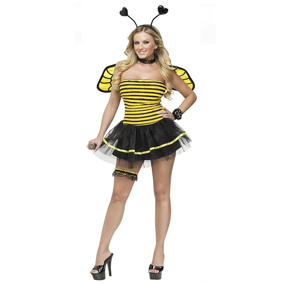 Bumble Bee Adult Women's Halloween Costume Honey Bee Set. 