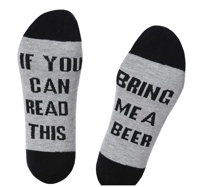 

IF YOU CAN READ THIS custom Saying Word text Beer Novelty funny Socks, Black;red;white;grey;brown