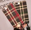 Applicable for iphoneX flannel protective cover for Apple 7/8plus mobile phone shell with long lanyard female tide lattice shell