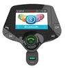GXYKIT 2 inch color bluetooth radio fm transmitter handsfree car kit QC3.0 fast usb car charger mp3 player