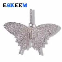 

Wholesale New Hot Selling High-end 18k Gold Plated Iced Out Full AAA Cubic Zircon Hiphop Butterfly Pendant Necklace Jewelry
