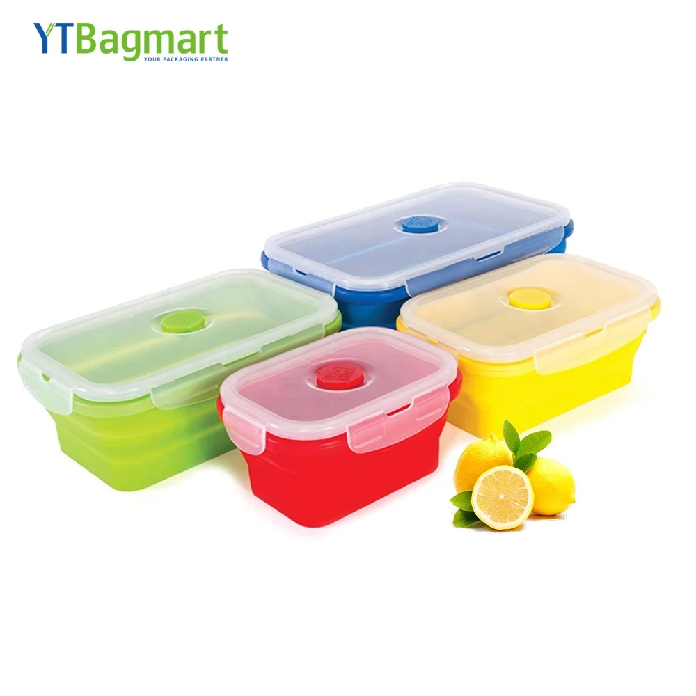 
Wholesale Oven Safe Airtight Foldable Food Container Meal Prep Collapsible Silicone Lunch Box 