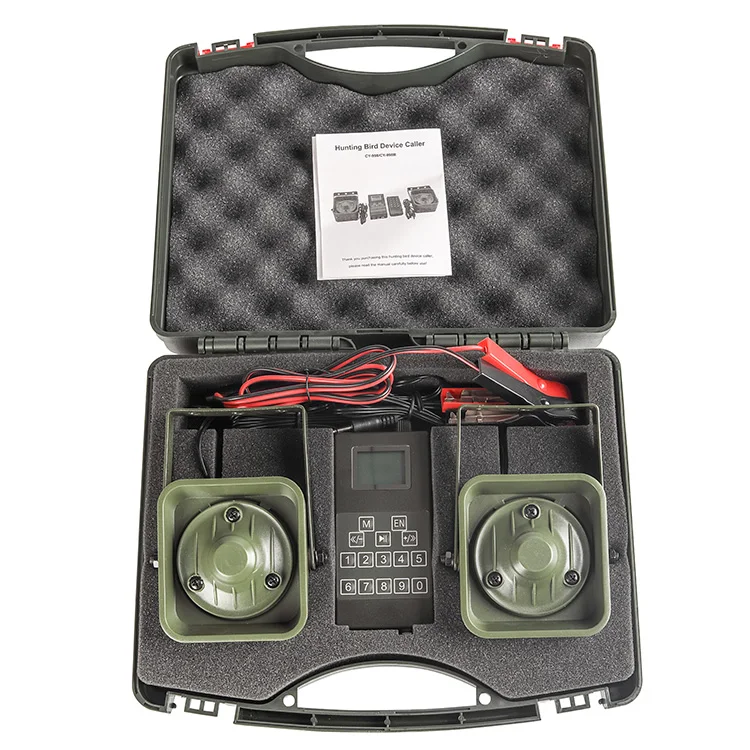 

High performance electrical devices for bird hunting , hunting bird caller , device with bird sounds with power-off memory timer, Green / camouflage