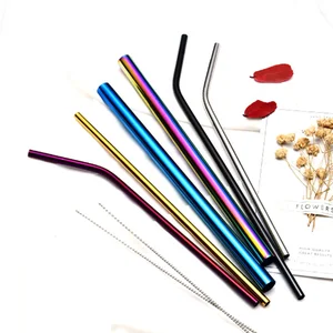 Image of FDA Approved zero waste drinking straw wholesale custom logo stainless steel straw