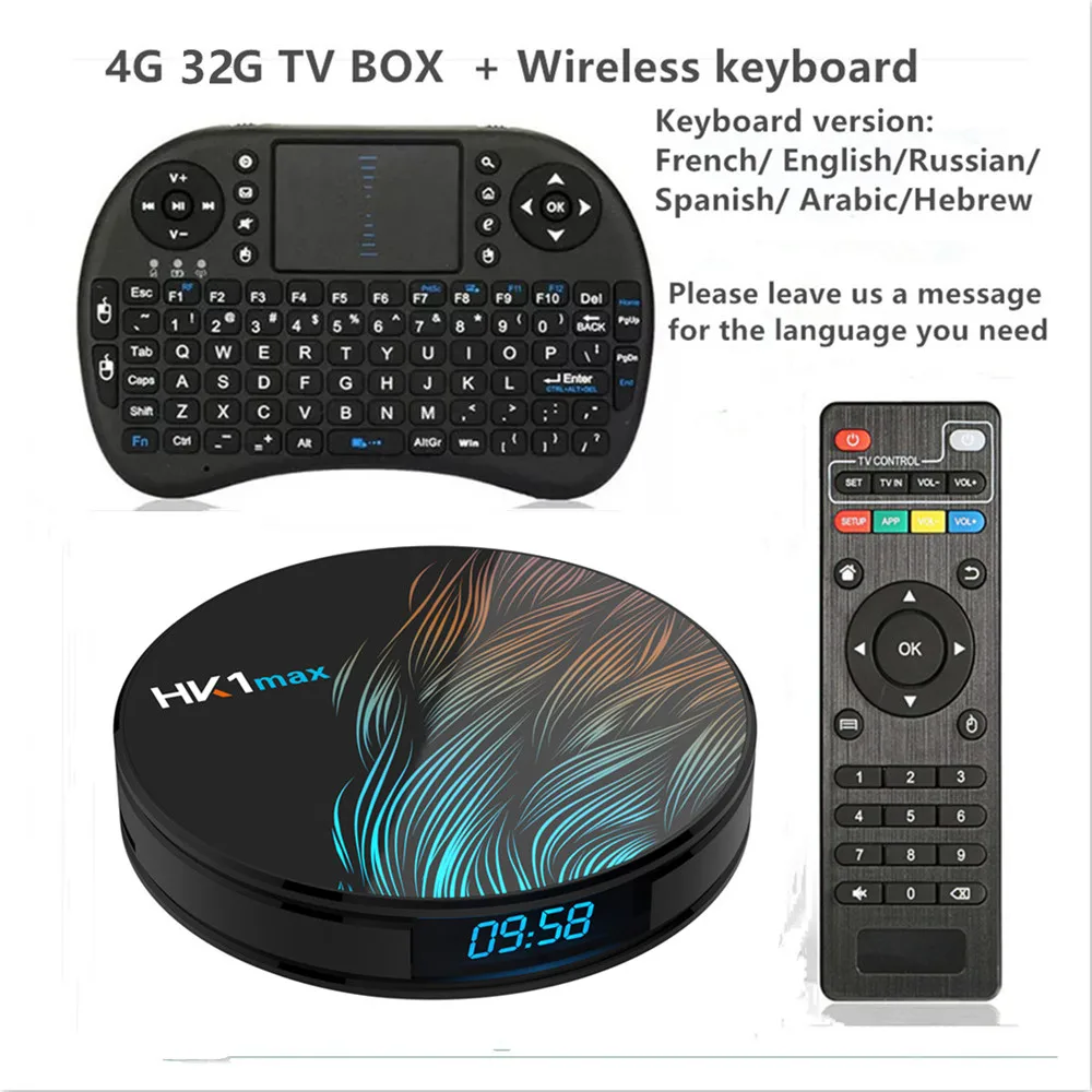 

Factory Price TV Box Mini 64Bit 4Gb 32Gb HK1 max 4K 9.0 Wifi Smart Android Tv Box mini keyboard