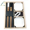 Concise Style Bamboo Black And White Chopsticks Dinner Set