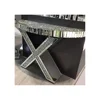 Mirrored diamond crushed crystal "X" shape console table entrance table